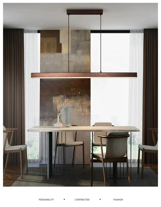 Modern Led Dining Room Chandelier Lighting Nordic Restaurant Long Hanging Lights Office Fixtures