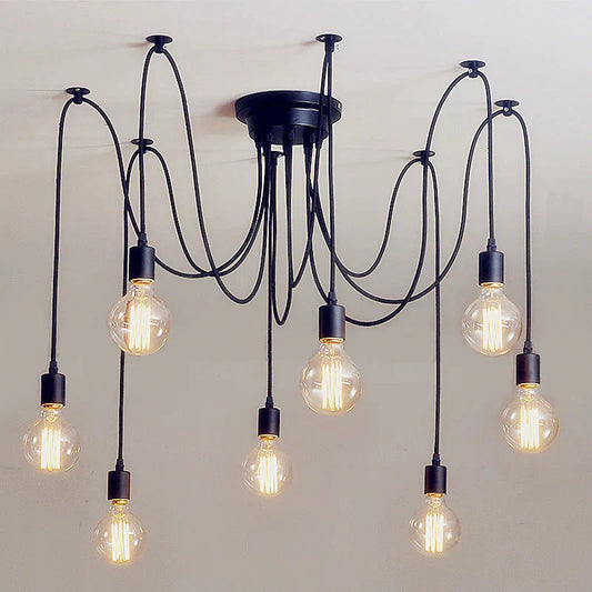 Chandelier Diy Art Spider Ceiling Lamp Fixture Light Hanging Mordern Nordic Retro Edison Bulb