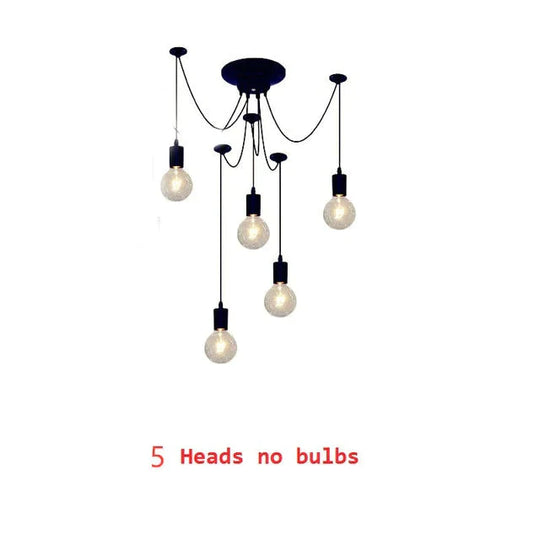 Chandelier Diy Art Spider Ceiling Lamp Fixture Light Hanging Mordern Nordic Retro Edison Bulb