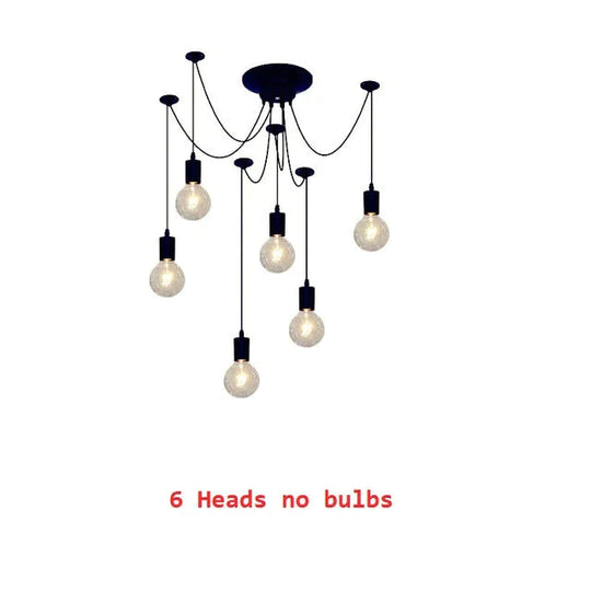 Chandelier Diy Art Spider Ceiling Lamp Fixture Light Hanging Mordern Nordic Retro Edison Bulb