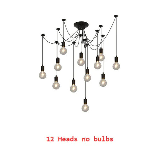 Chandelier Diy Art Spider Ceiling Lamp Fixture Light Hanging Mordern Nordic Retro Edison Bulb