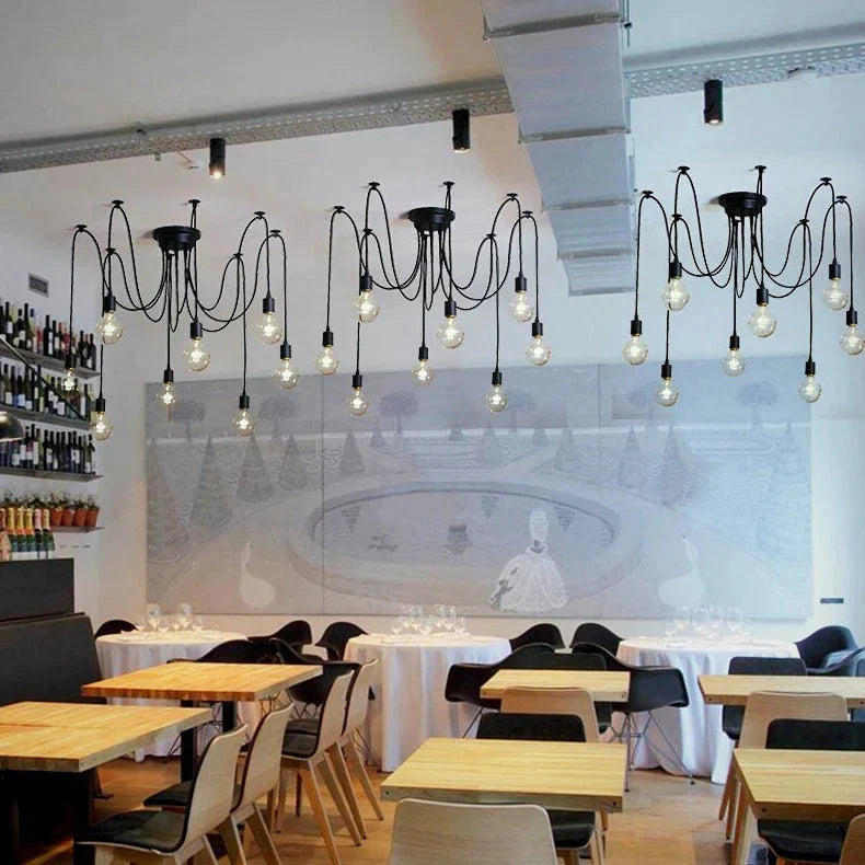 Chandelier Diy Art Spider Ceiling Lamp Fixture Light Hanging Mordern Nordic Retro Edison Bulb