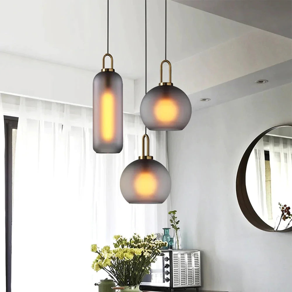 Postmodern Ins Pendant Lights Luxury Restaurant Lamps Nordic Bar Bedroom Bedside Glass Ball Single