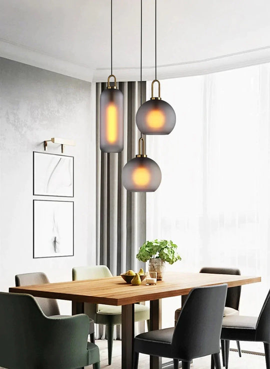Postmodern Ins Pendant Lights Luxury Restaurant Lamps Nordic Bar Bedroom Bedside Glass Ball Single