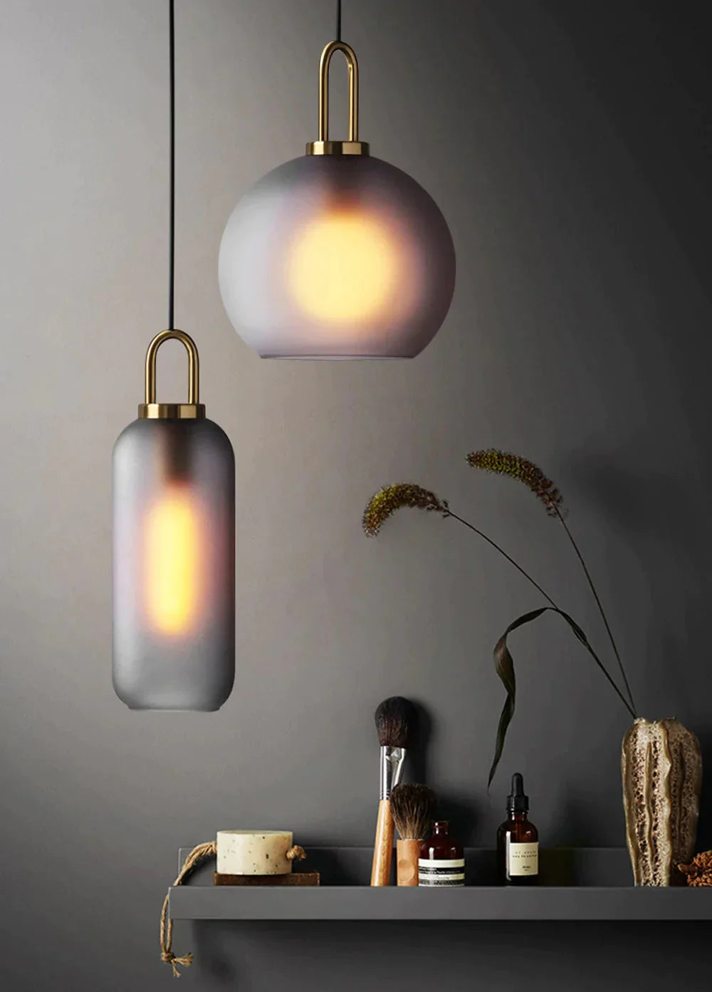 Postmodern Ins Pendant Lights Luxury Restaurant Lamps Nordic Bar Bedroom Bedside Glass Ball Single