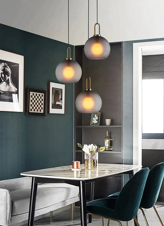 Postmodern Ins Pendant Lights Luxury Restaurant Lamps Nordic Bar Bedroom Bedside Glass Ball Single