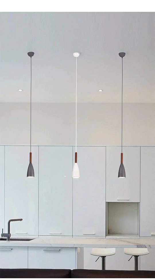 Wood Pendant Lights E27 Led Modern Hanglamp Nordic Lamp Living Room Restaurants Kitchen Dining Bar