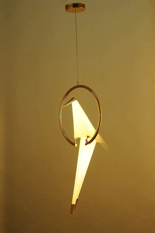 Modern Paper Crane Metal Vintage Chandelier Hanging Light Restaurant Living Dining Children’s