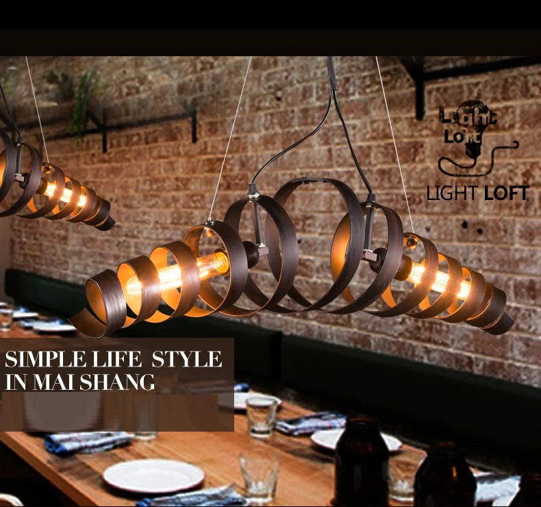 Rocco - Retro Vintage Spiral Spring Industrial Hanging Pendant Light