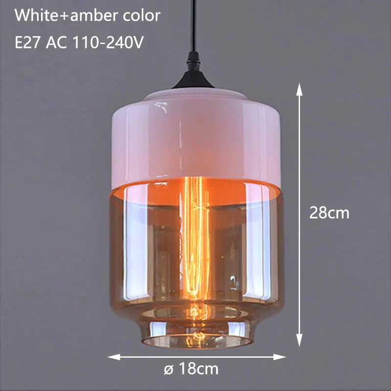 Nordic Modern Loft Hanging Glass Pendant Lamp Fixtures E27 E26 Led Lights For Kitchen Restaurant