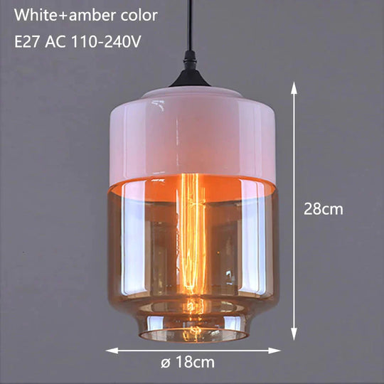 Nordic Modern Loft Hanging Glass Pendant Lamp Fixtures E27 E26 Led Lights For Kitchen Restaurant