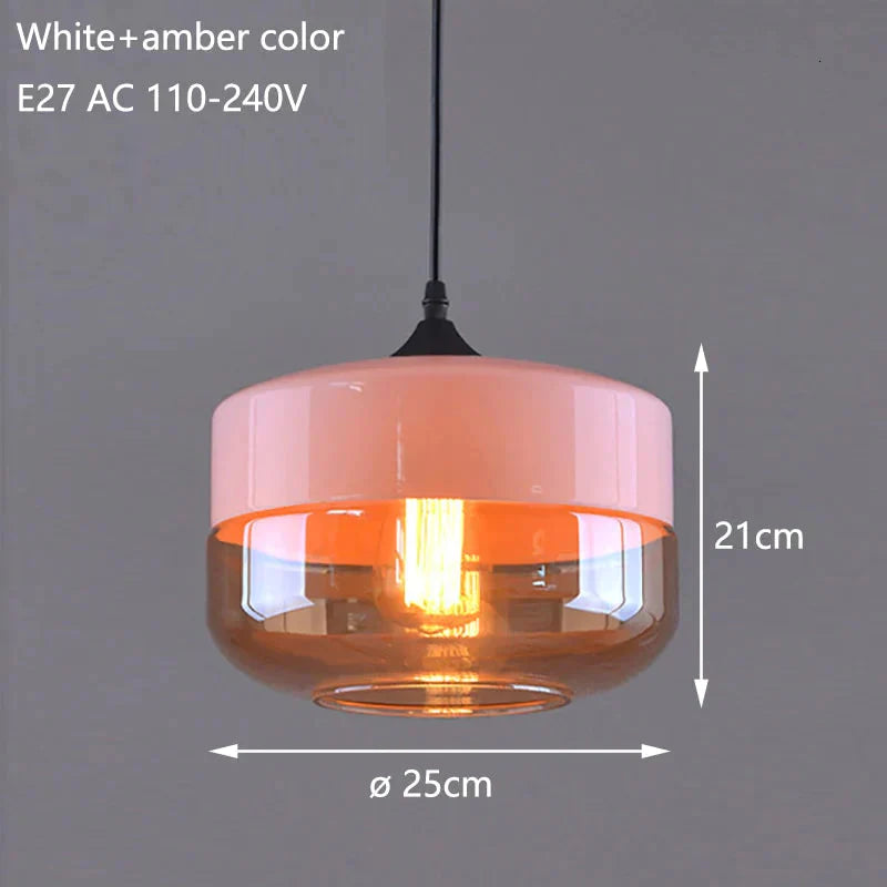 Nordic Modern Loft Hanging Glass Pendant Lamp Fixtures E27 E26 Led Lights For Kitchen Restaurant