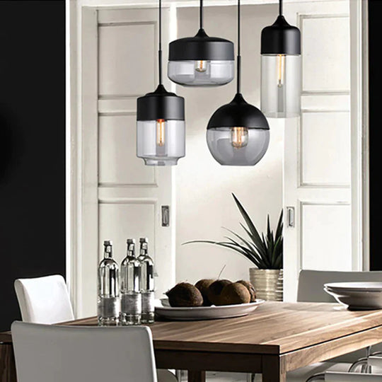 Nordic Modern Loft Hanging Glass Pendant Lamp Fixtures E27 E26 Led Lights For Kitchen Restaurant