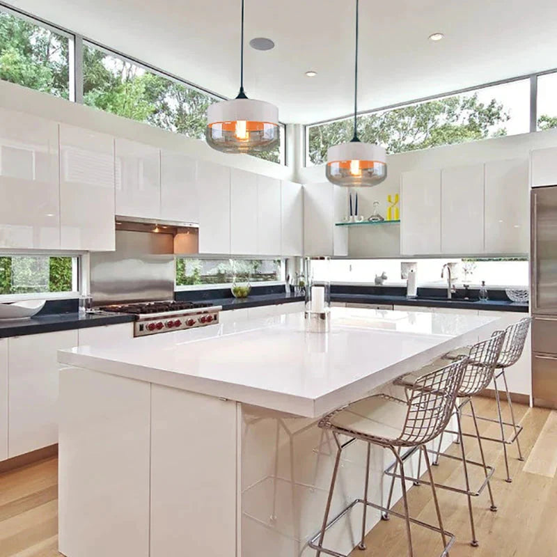 Nordic Modern Loft Hanging Glass Pendant Lamp Fixtures E27 E26 Led Lights For Kitchen Restaurant