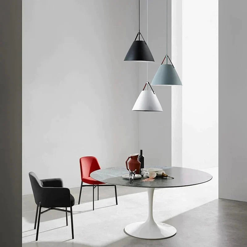 Nordic Simple Black White Pendant Light E27 Led Modern Hanging Lamp For Bedroom Living Room Hotel