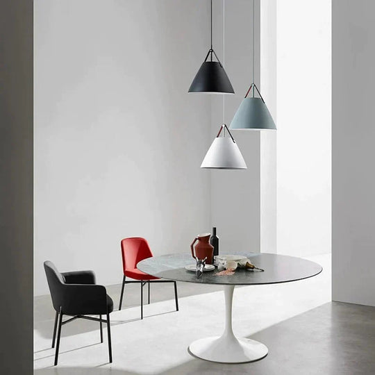 Nordic Simple Black White Pendant Light E27 Led Modern Hanging Lamp For Bedroom Living Room Hotel