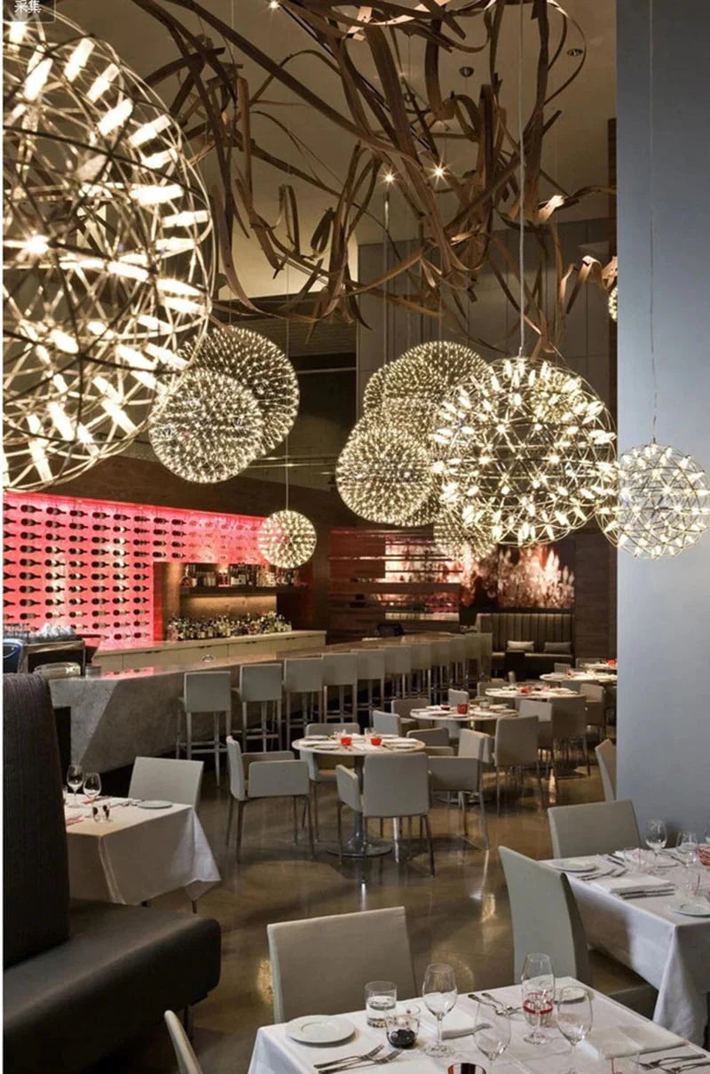 Industrial Loft Iron Ball Sparking Pendant Light Led G4 Modern Nordic Hanging Lamp For Living Room