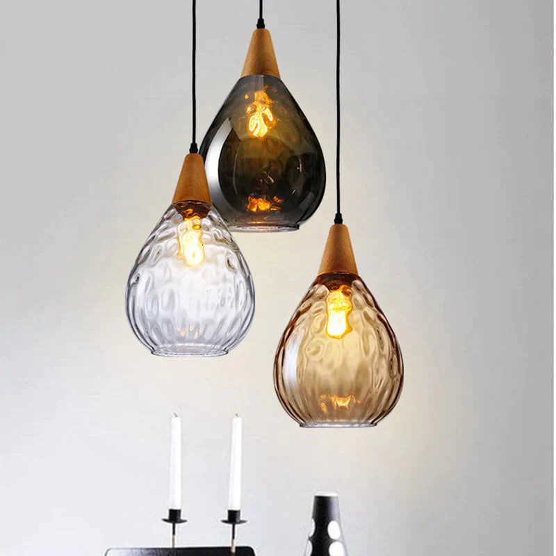 Modern Creative Europe Glass Pendant Light Led E27 With 3 Colors For Bedroom/Restaurant/Living
