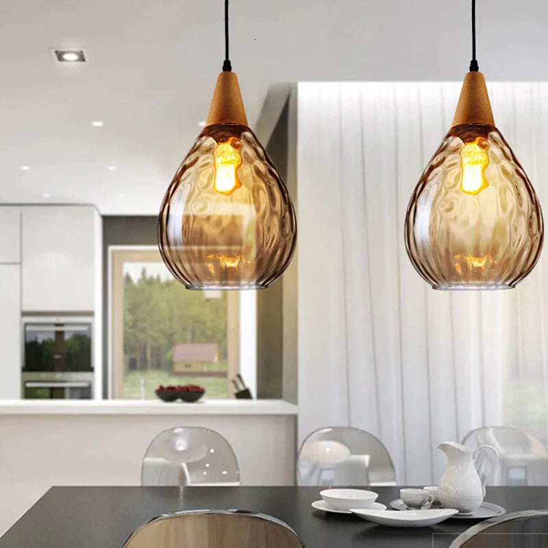 Modern Creative Europe Glass Pendant Light Led E27 With 3 Colors For Bedroom/Restaurant/Living