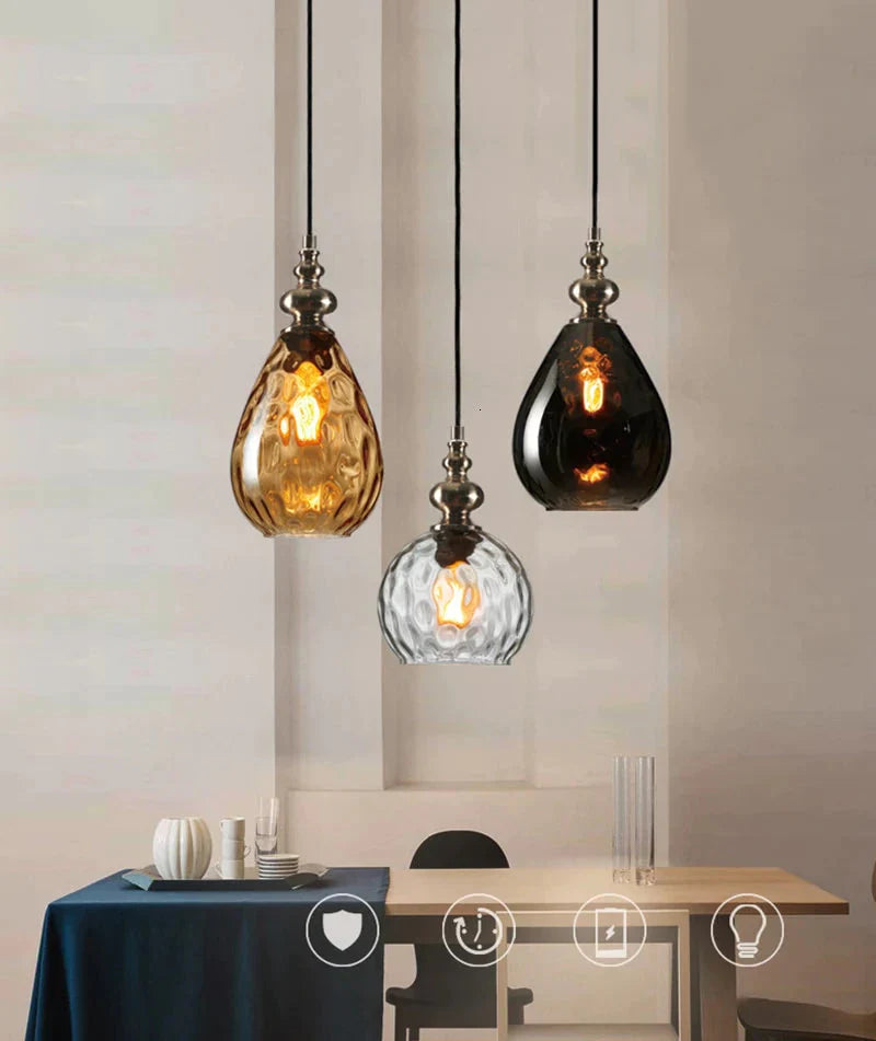 Modern Creative Europe Glass Pendant Light Led E27 With 3 Colors For Bedroom/Restaurant/Living