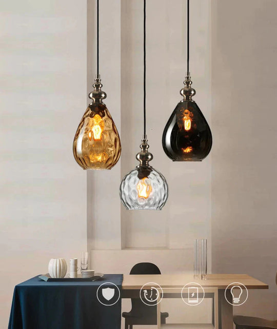 Modern Creative Europe Glass Pendant Light Led E27 With 3 Colors For Bedroom/Restaurant/Living