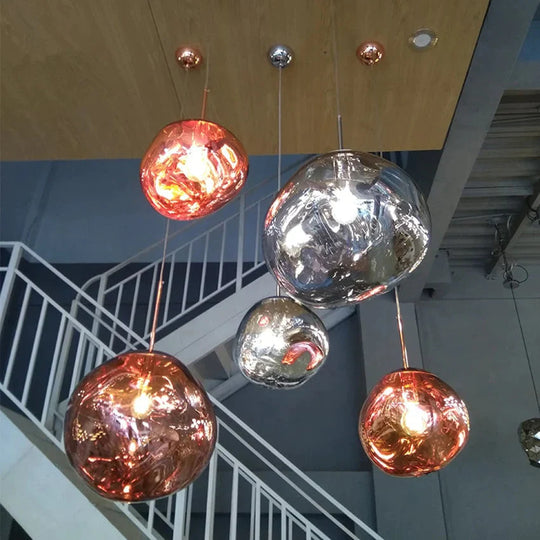 Nordic Led Glass Chandelier Lava Ball Pendant Lamps Hanging Bedroom Kitchen Modern Personality