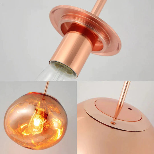 Nordic Led Glass Chandelier Lava Ball Pendant Lamps Hanging Bedroom Kitchen Modern Personality