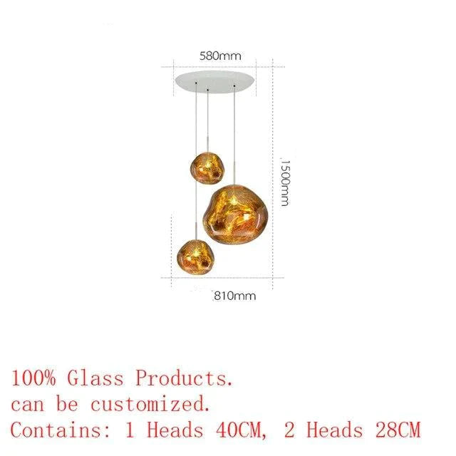 Nordic Led Glass Chandelier Lava Ball Pendant Lamps Hanging Bedroom Kitchen Modern Personality