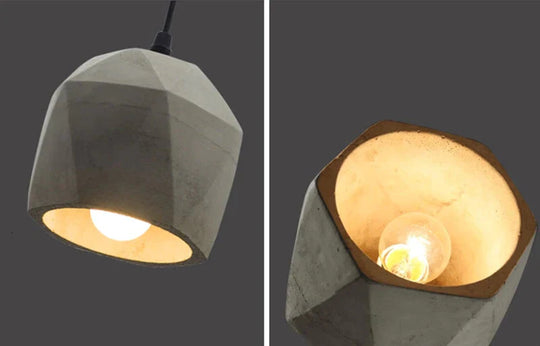 Vintage 5 Styles Cement Hanging Pendant Lamp E27 Led Light With Switch Lighting Fixture For Living