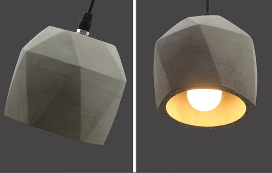 Vintage 5 Styles Cement Hanging Pendant Lamp E27 Led Light With Switch Lighting Fixture For Living