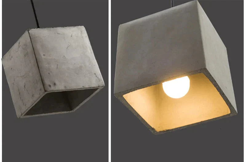 Vintage 5 Styles Cement Hanging Pendant Lamp E27 Led Light With Switch Lighting Fixture For Living