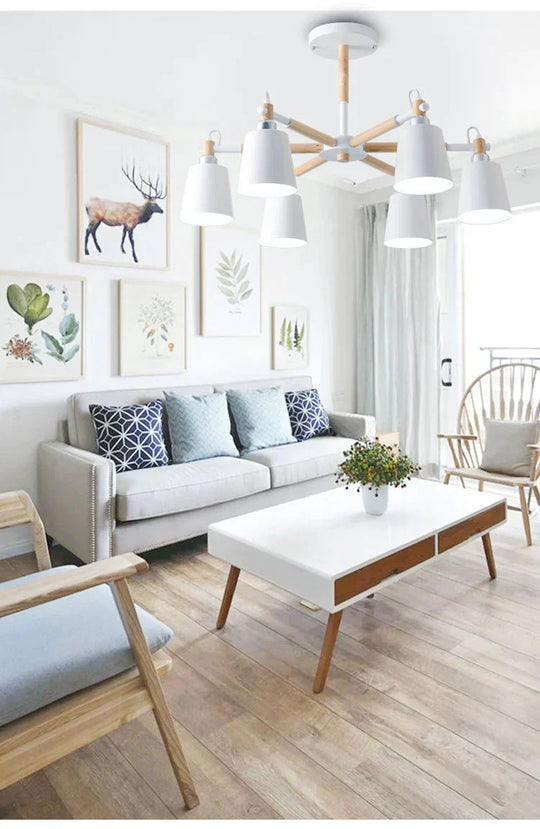 Chandelier Modern Kitchen Lamp Living Room Foyer Lights Light Led Wood Branch Lighting Fixture