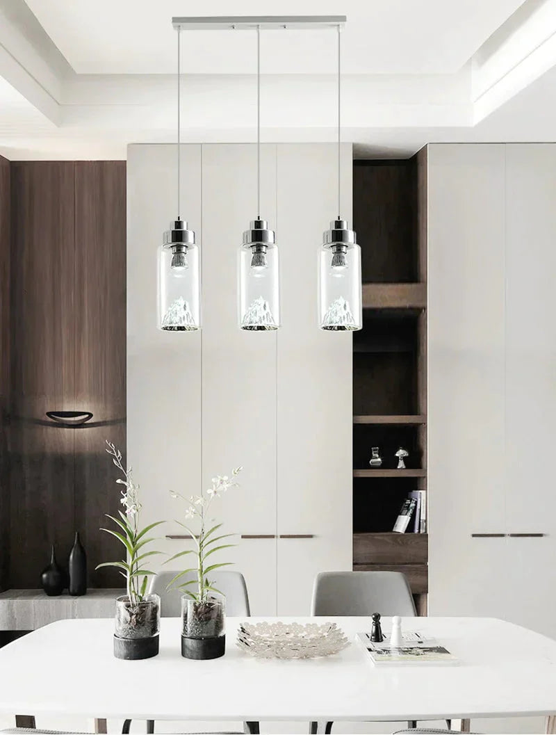 Art Deco Novelty Glass Mountain Pendant Light Led Modern Loft Home Hanging Lamp For Bedroom Lobby