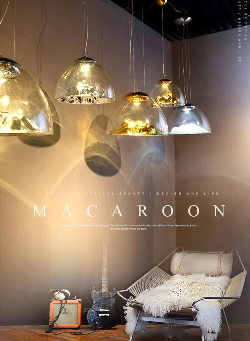 Art Deco Novelty Glass Mountain Pendant Light Led Modern Loft Home Hanging Lamp For Bedroom Lobby