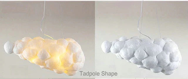 Creative White Cloud Pendant Lamp Silk Cotton E27 Led Stairwell Lights For Coffee Shop Children Kids