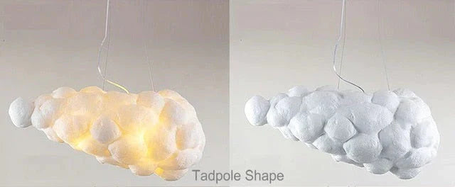 Creative White Cloud Pendant Lamp Silk Cotton E27 Led Stairwell Lights For Coffee Shop Children Kids