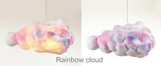 Creative White Cloud Pendant Lamp Silk Cotton E27 Led Stairwell Lights For Coffee Shop Children
