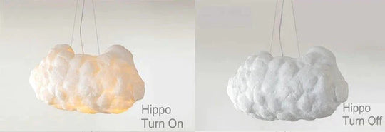 Creative White Cloud Pendant Lamp Silk Cotton E27 Led Stairwell Lights For Coffee Shop Children