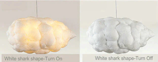 Creative White Cloud Pendant Lamp Silk Cotton E27 Led Stairwell Lights For Coffee Shop Children Kids