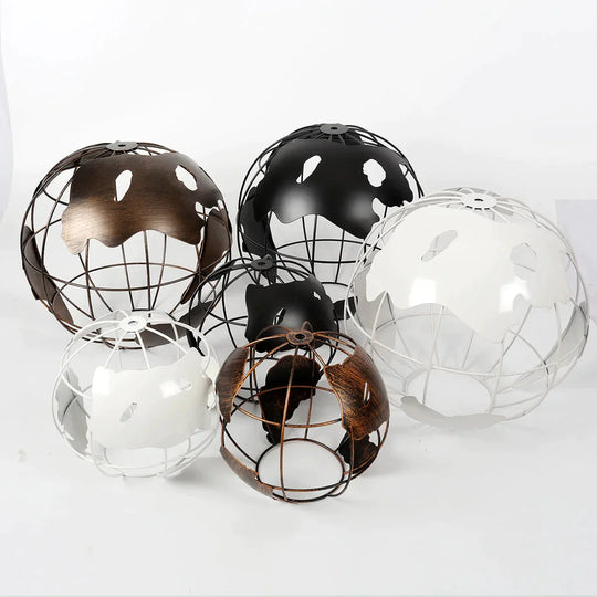 Nordic Led Globe Pendant Lamp Iron Black / White Cafe Living Room Bar Office Ceiling Children