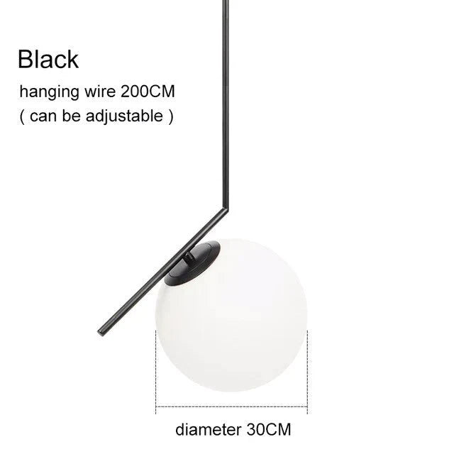 Modern Glass Ball Pendant Lights For Dining Room Indoor Home Kitchen Fixtures Hanging Lamp Bar