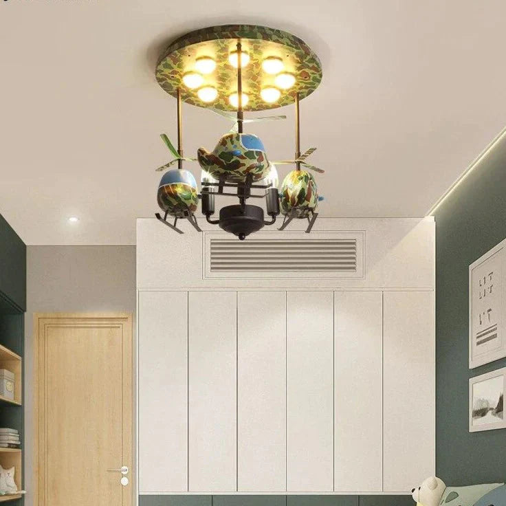 Chandeliers For Bedroom Room Bear Lamp 3/5/6 Heads Decorative Lampshade Baby Child With Remote