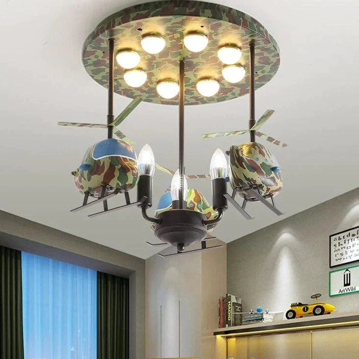 Chandeliers For Bedroom Room Bear Lamp 3/5/6 Heads Decorative Lampshade Baby Child With Remote