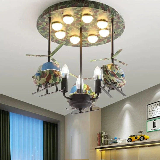 Chandeliers For Bedroom Room Bear Lamp 3/5/6 Heads Decorative Lampshade Baby Child With Remote