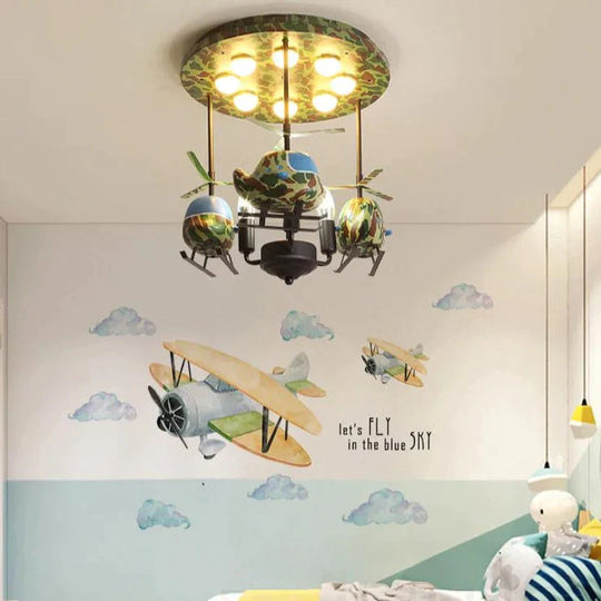 Chandeliers For Bedroom Room Bear Lamp 3/5/6 Heads Decorative Lampshade Baby Child With Remote