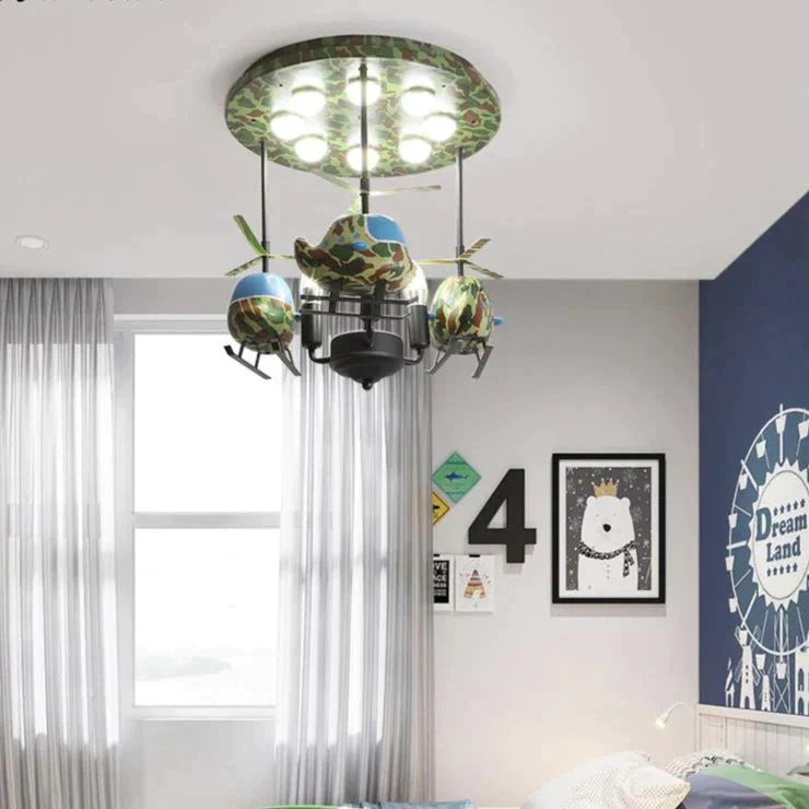 Chandeliers For Bedroom Room Bear Lamp 3/5/6 Heads Decorative Lampshade Baby Child With Remote
