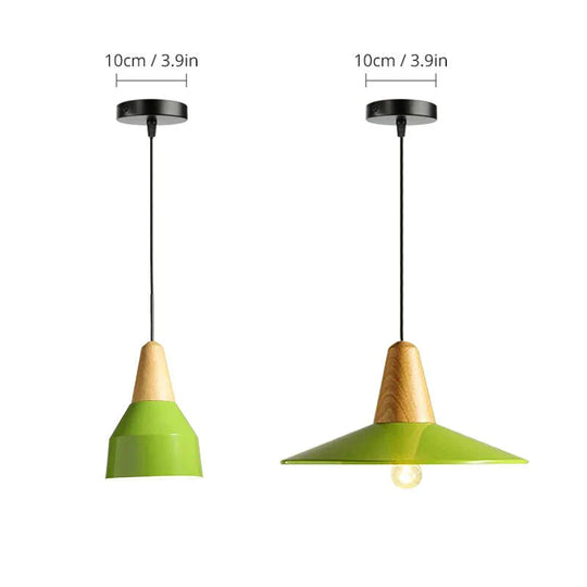 Wood Pendant Lamp Dining Room Light Modern Hanging For Kitchen Aluminum Led Bedroom Christmas Decor