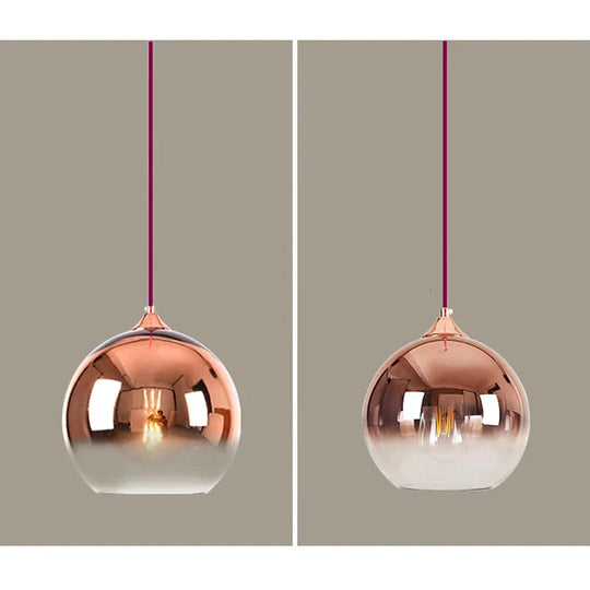 Modern Creative Personality Ball Glass E27 Led Pendant Lamp For Dining Room Living Bedroom Study