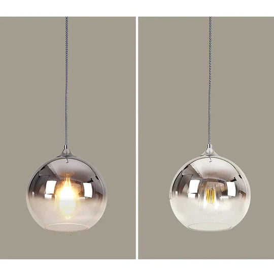 Modern Creative Personality Ball Glass E27 Led Pendant Lamp For Dining Room Living Bedroom Study
