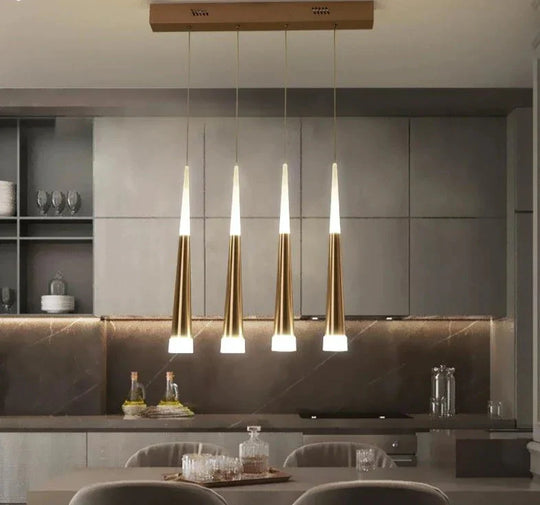 Gold Color Modern Led Pendant Hanging Lights Stair Lightfor Living Room Dining Lighting